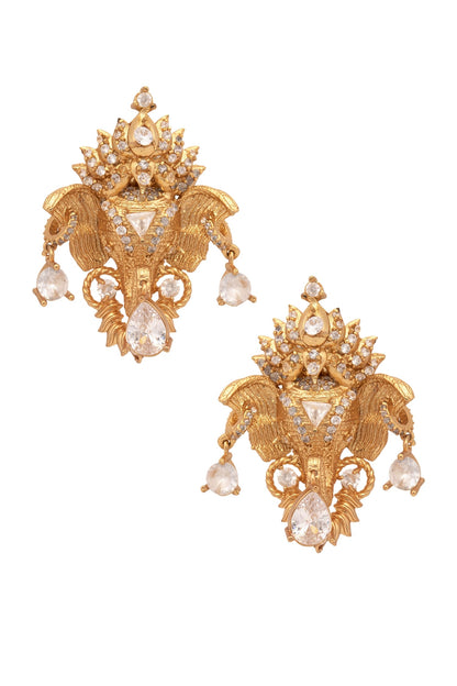 Handcrafted Elephant Motif Ear Studs 