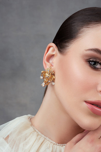 Handcrafted Elephant Motif Ear Studs 