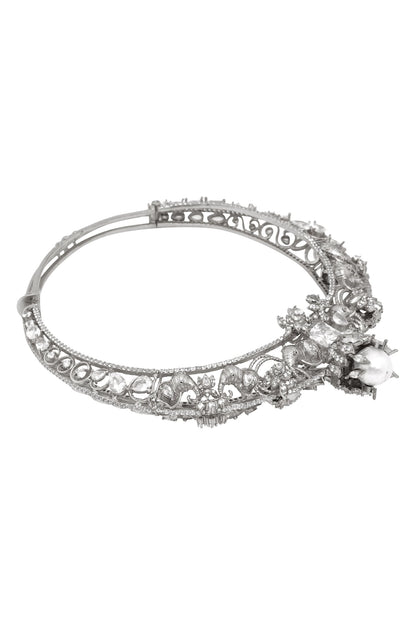 Elephant Motif Silver Choker Necklace 
