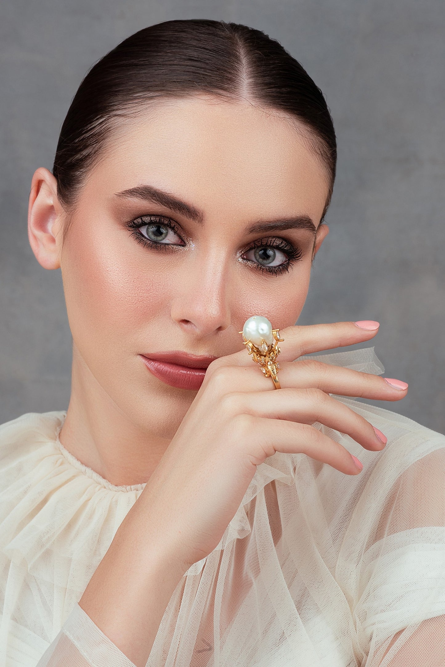 Elephant Motif Crystal Ring 