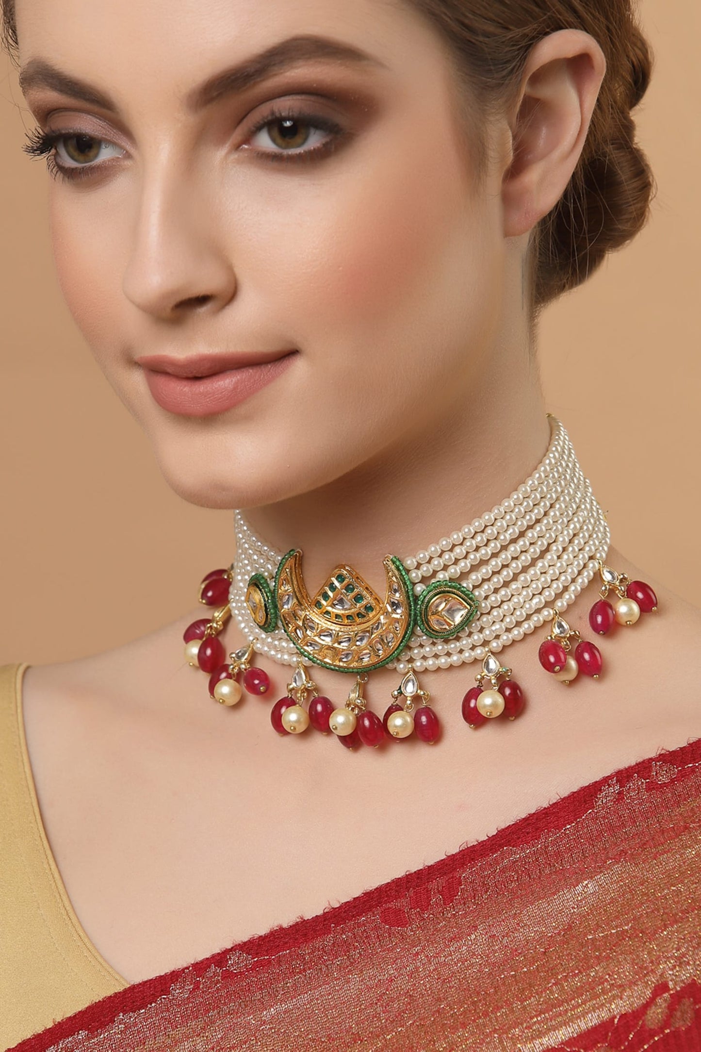 Crescent Moon Kundan Choker 