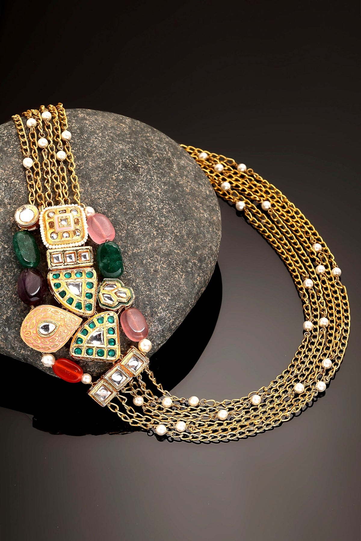Multi Layered Stone Necklace 