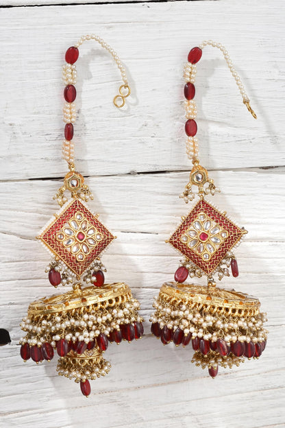 Kundan Embellished Jhumkis 