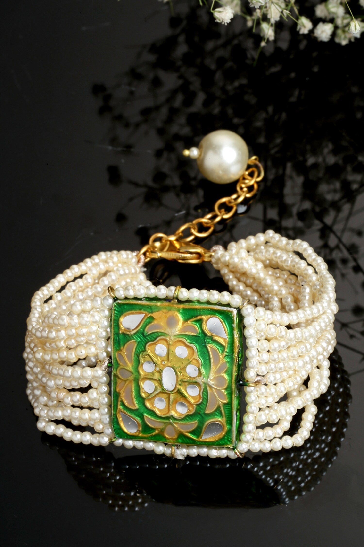 Multi Layered Pearl Stone Bracelet 
