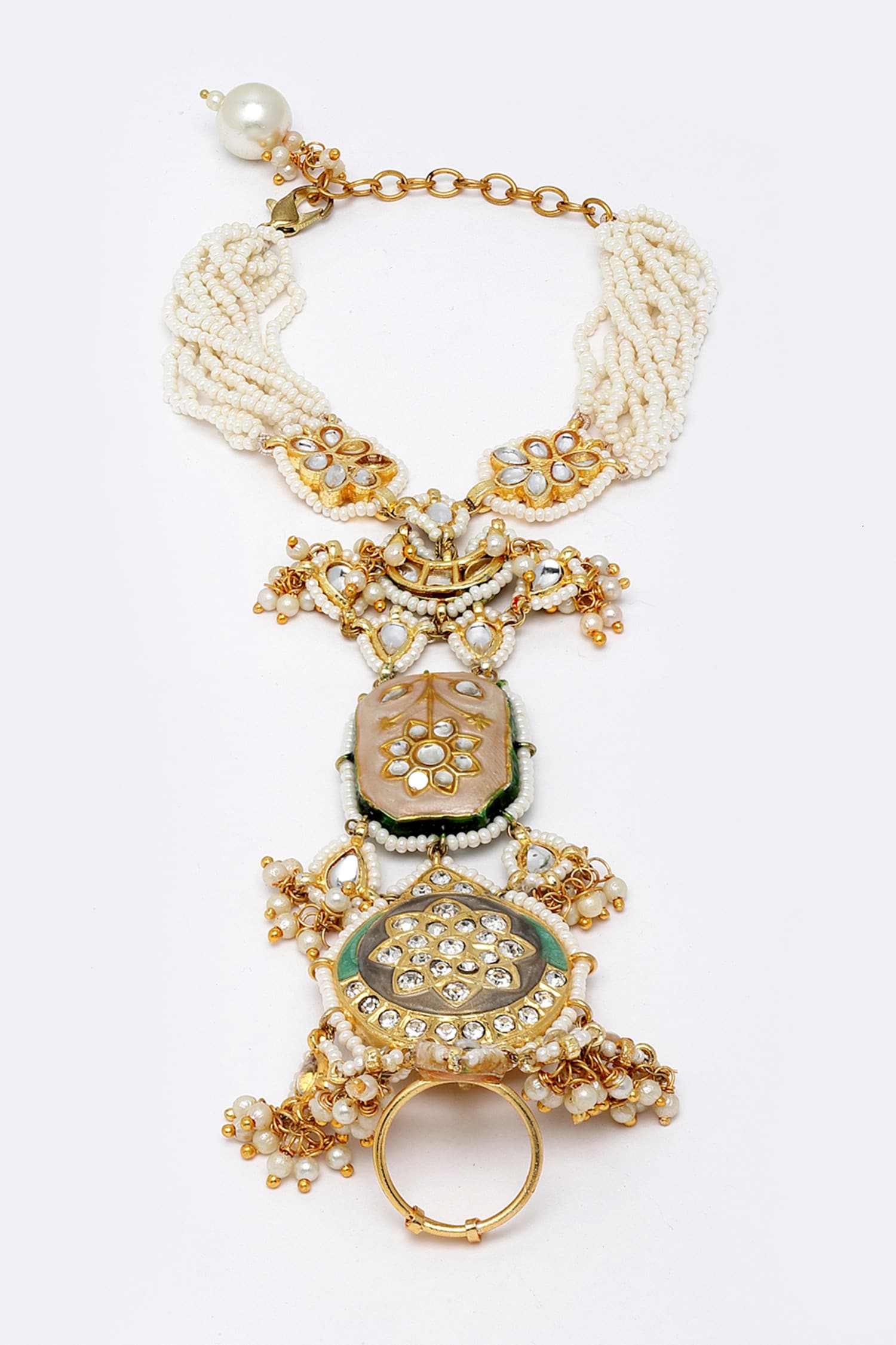 Multi Layered Kundan Hathphool 