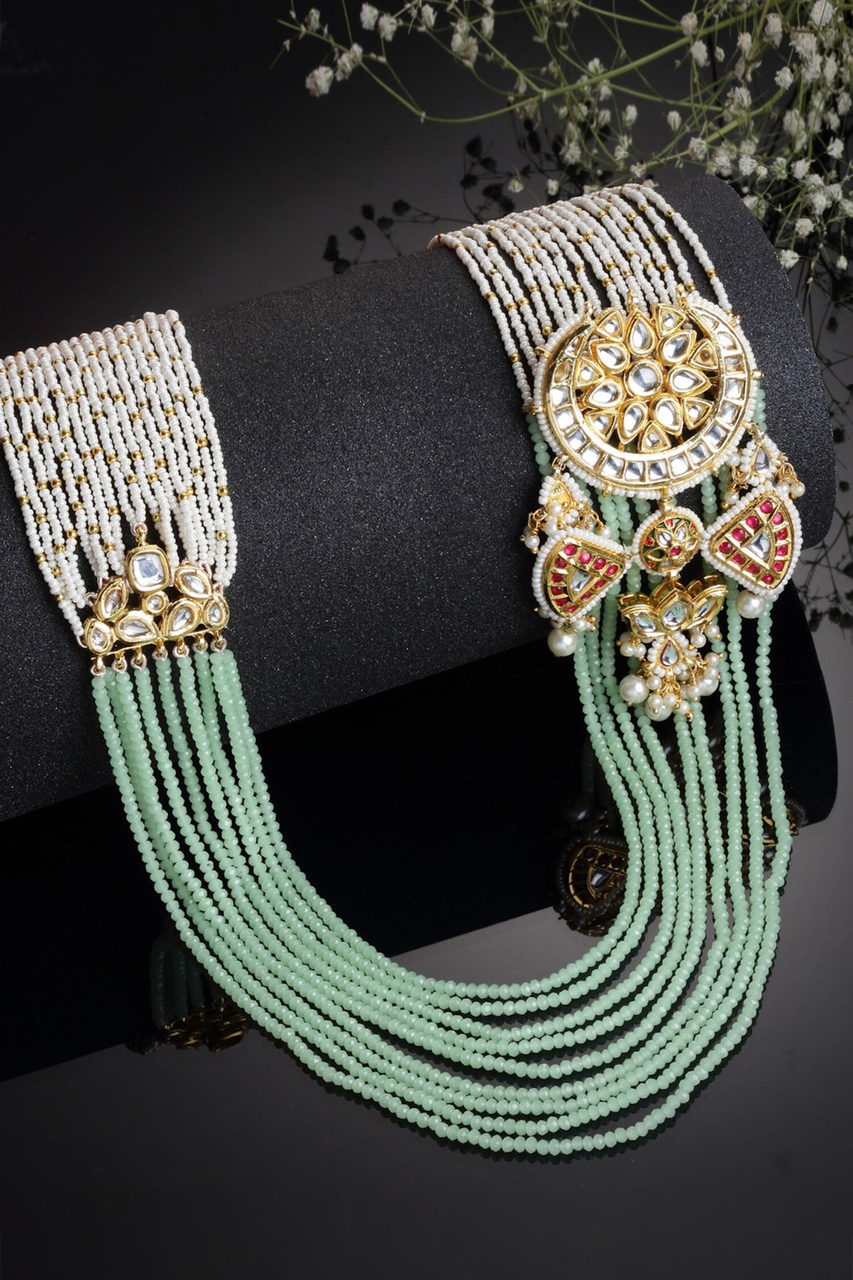 Multi Layered Kundan Pearl Necklace 