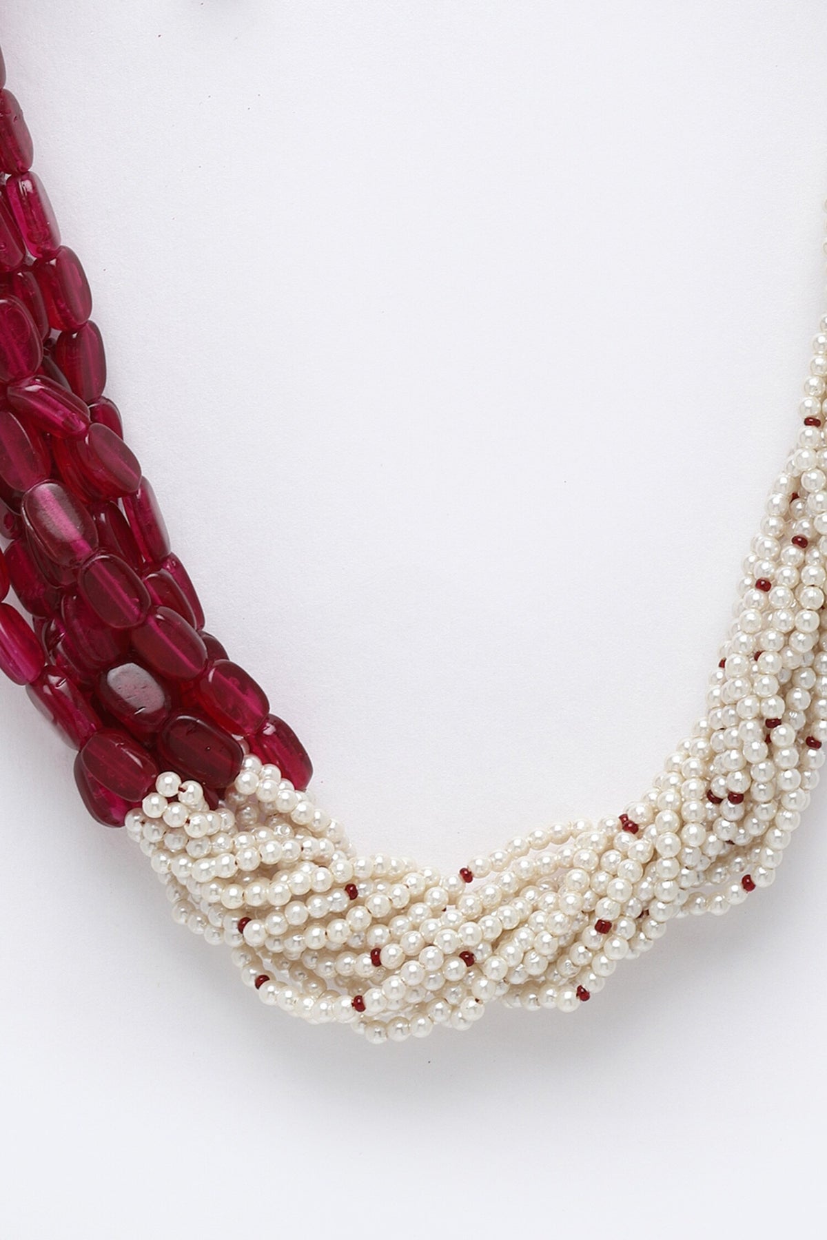 Gold Plated Multi Layered Pearl Necklace 