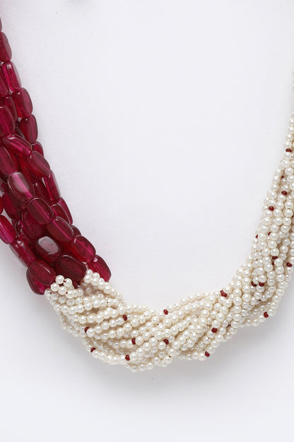 Gold Plated Multi Layered Pearl Necklace 