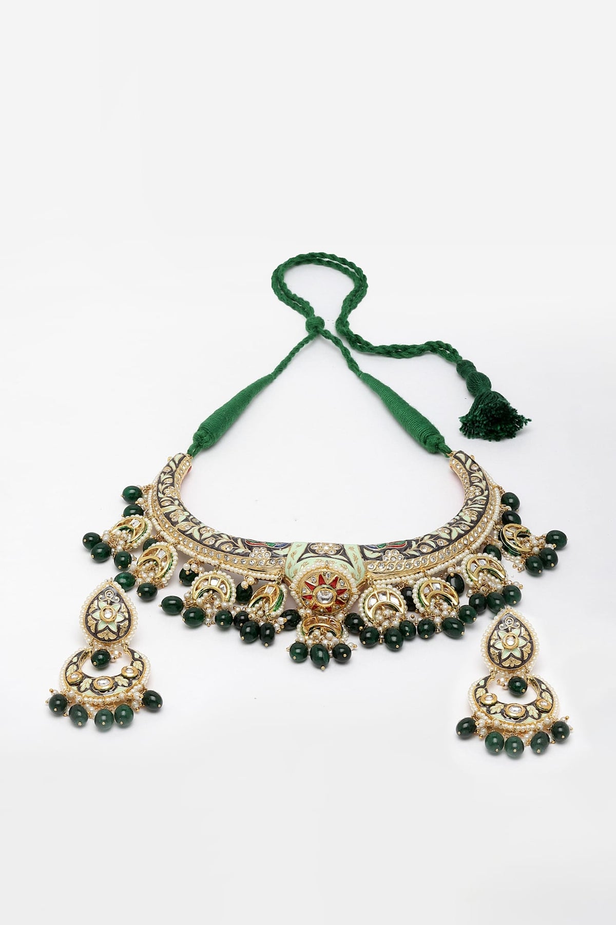 Floral Meenakari Necklace Set 