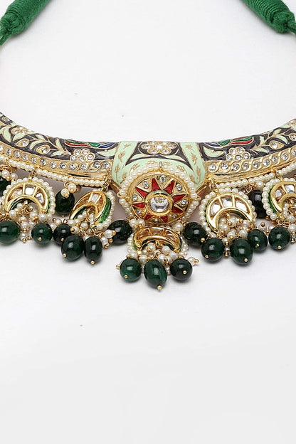 Floral Meenakari Necklace Set 