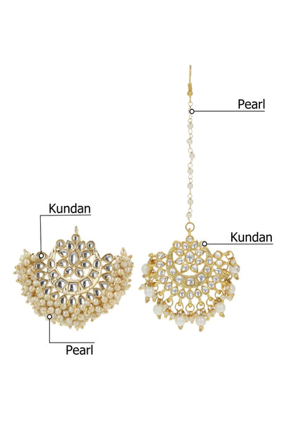 Kundan Pearl Chandbalis Set 