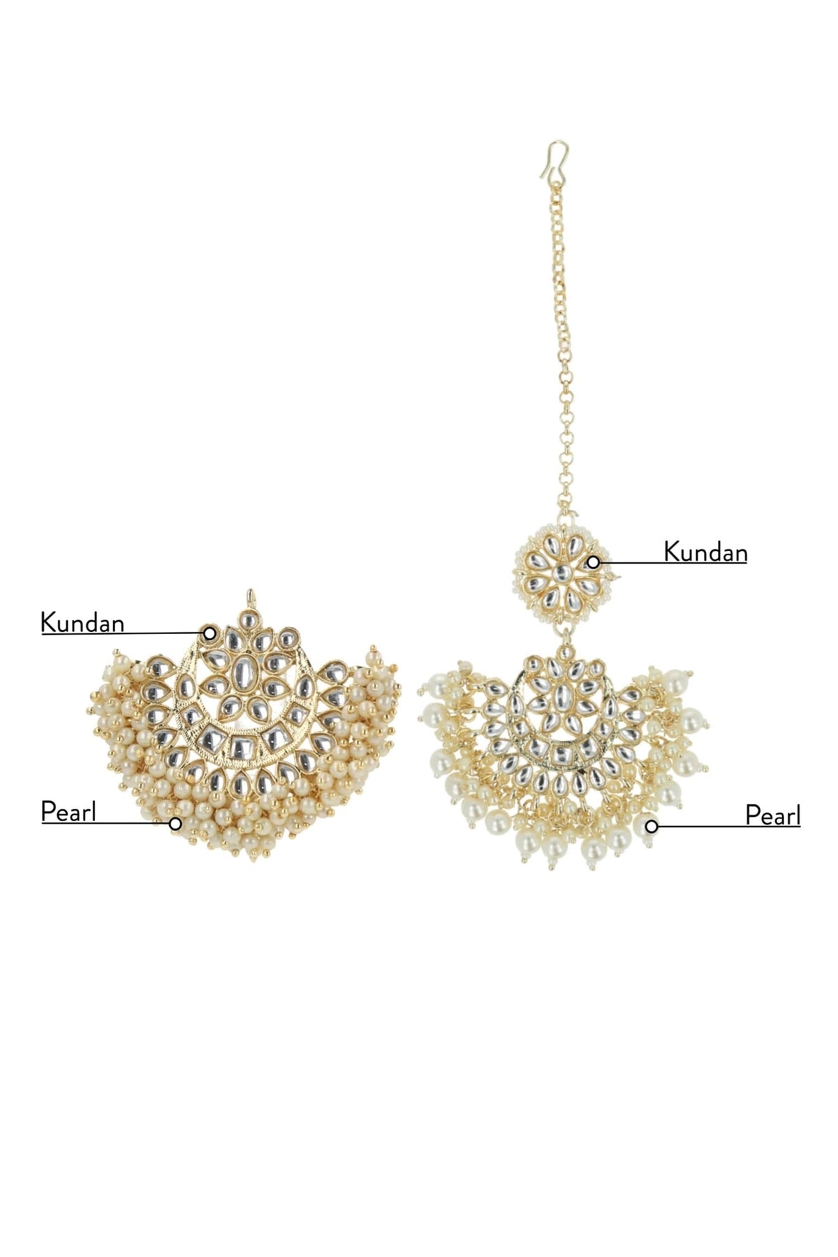 Kundan Studded Maangtikka Set 
