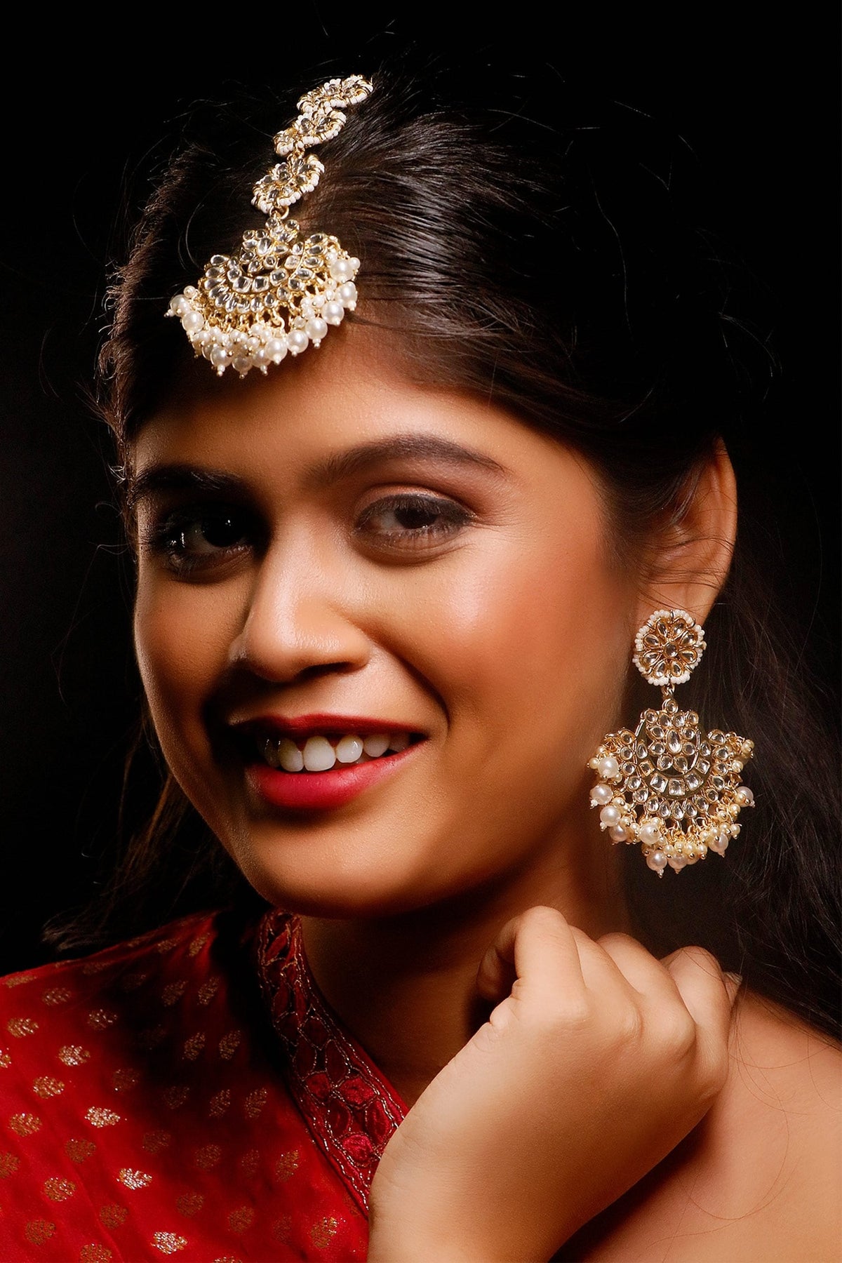 Kundan Floral Maangtikka Set 