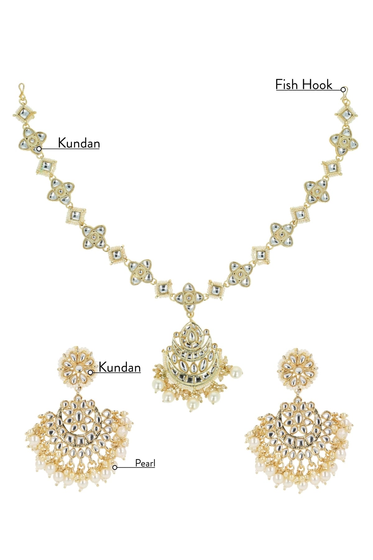 Kundan Sheeshphool Jewellery Set 