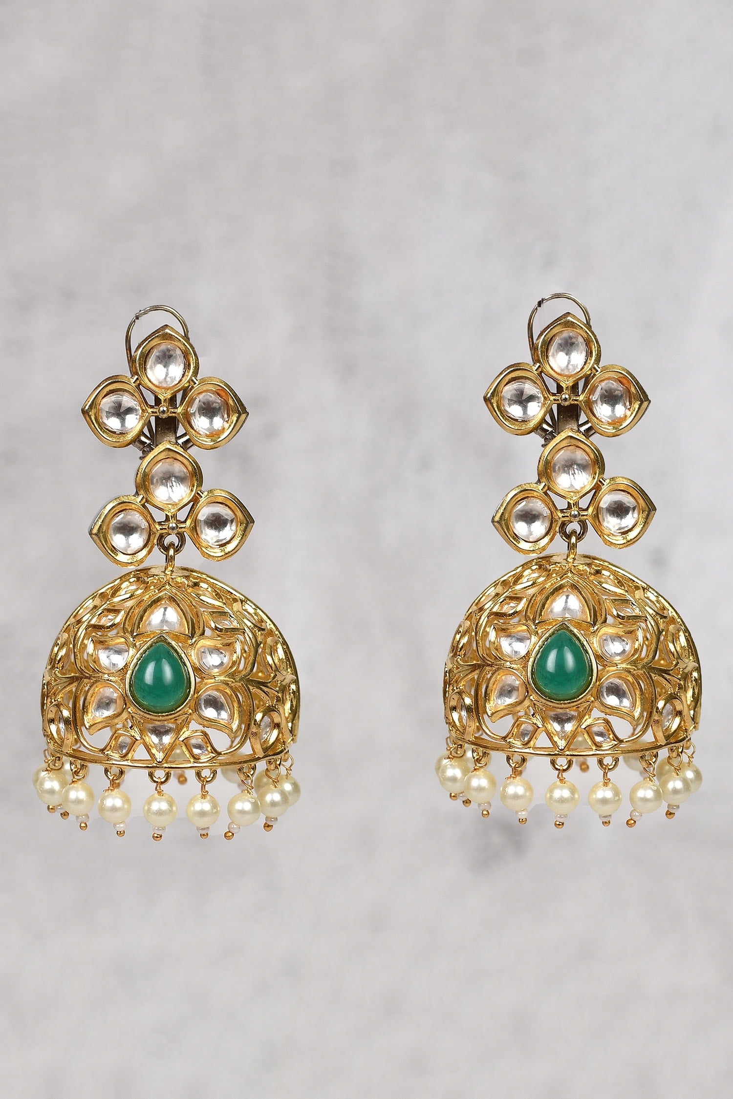 Kundan Floral Jhumkas 