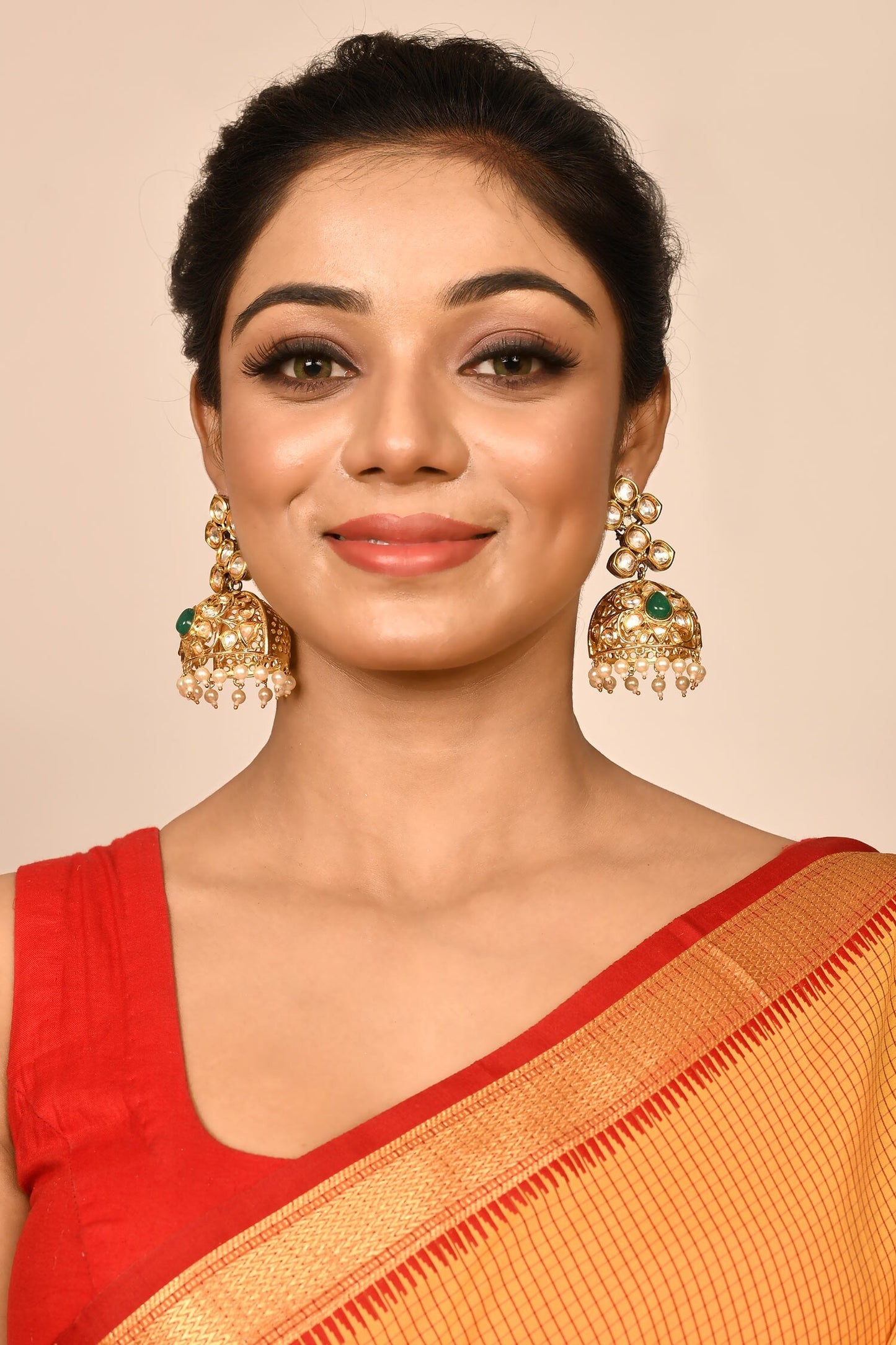 Kundan Floral Jhumkas 
