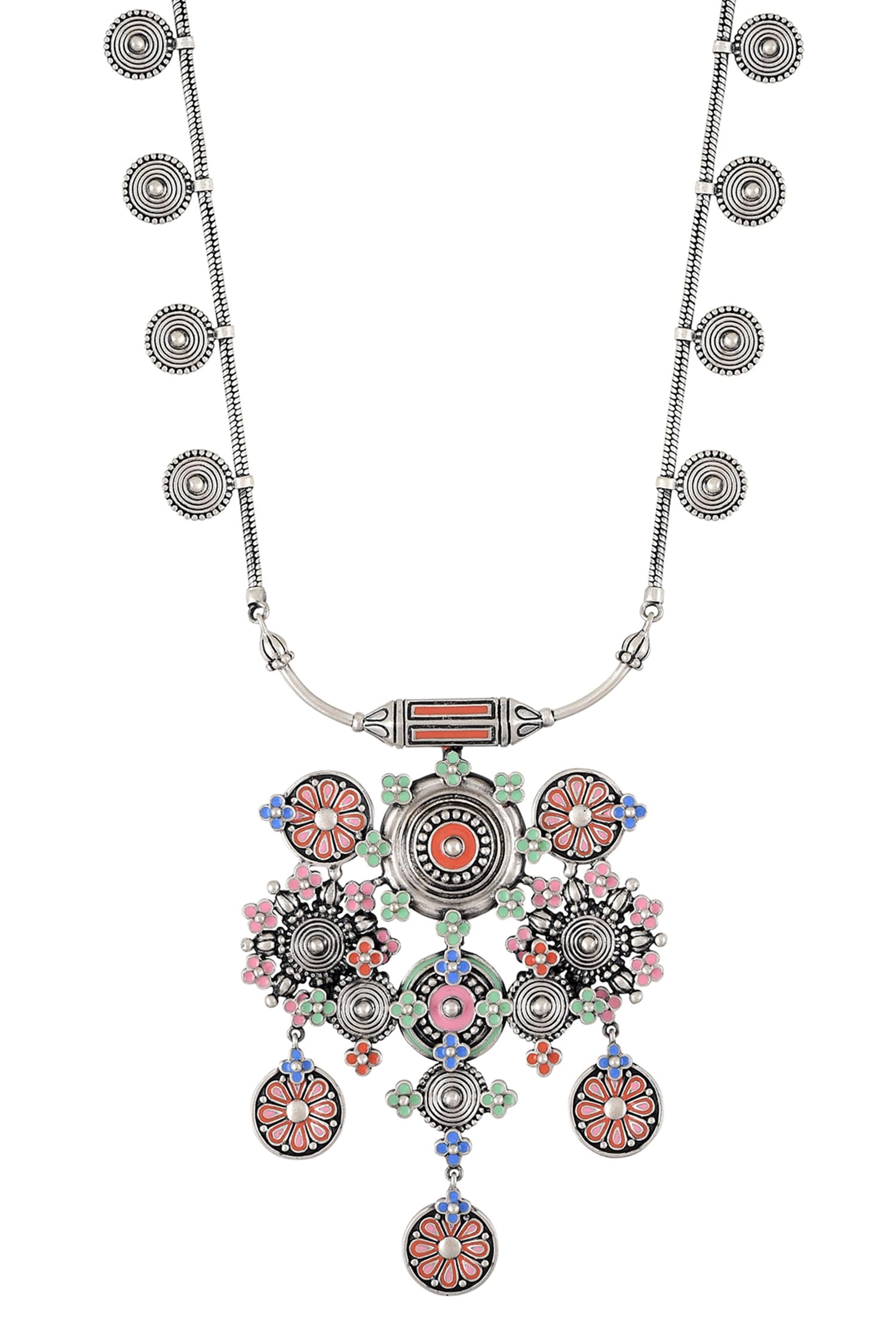 Enamel Coin Taveez Necklace 