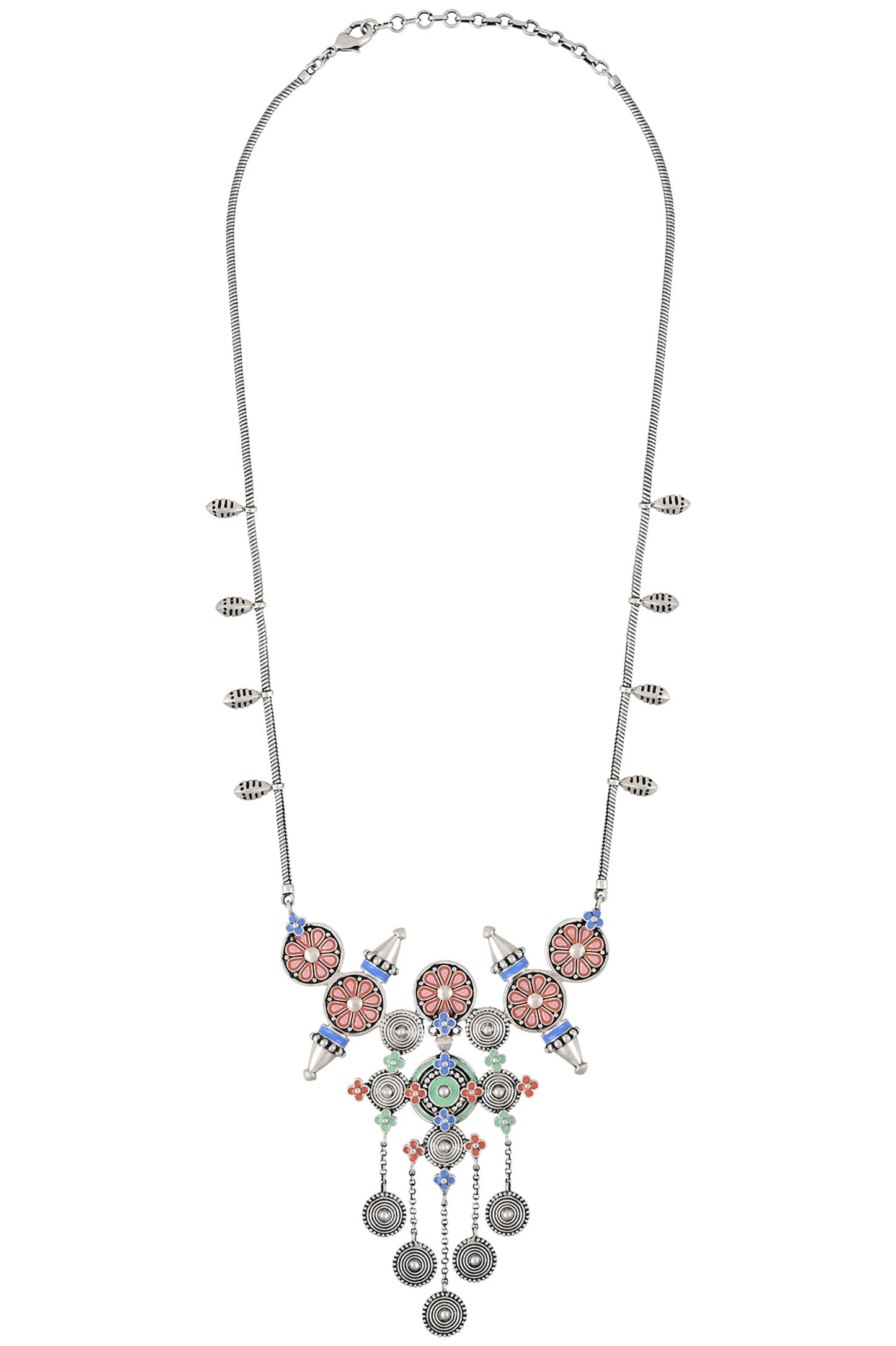 Multi Enamel Coin Necklace 