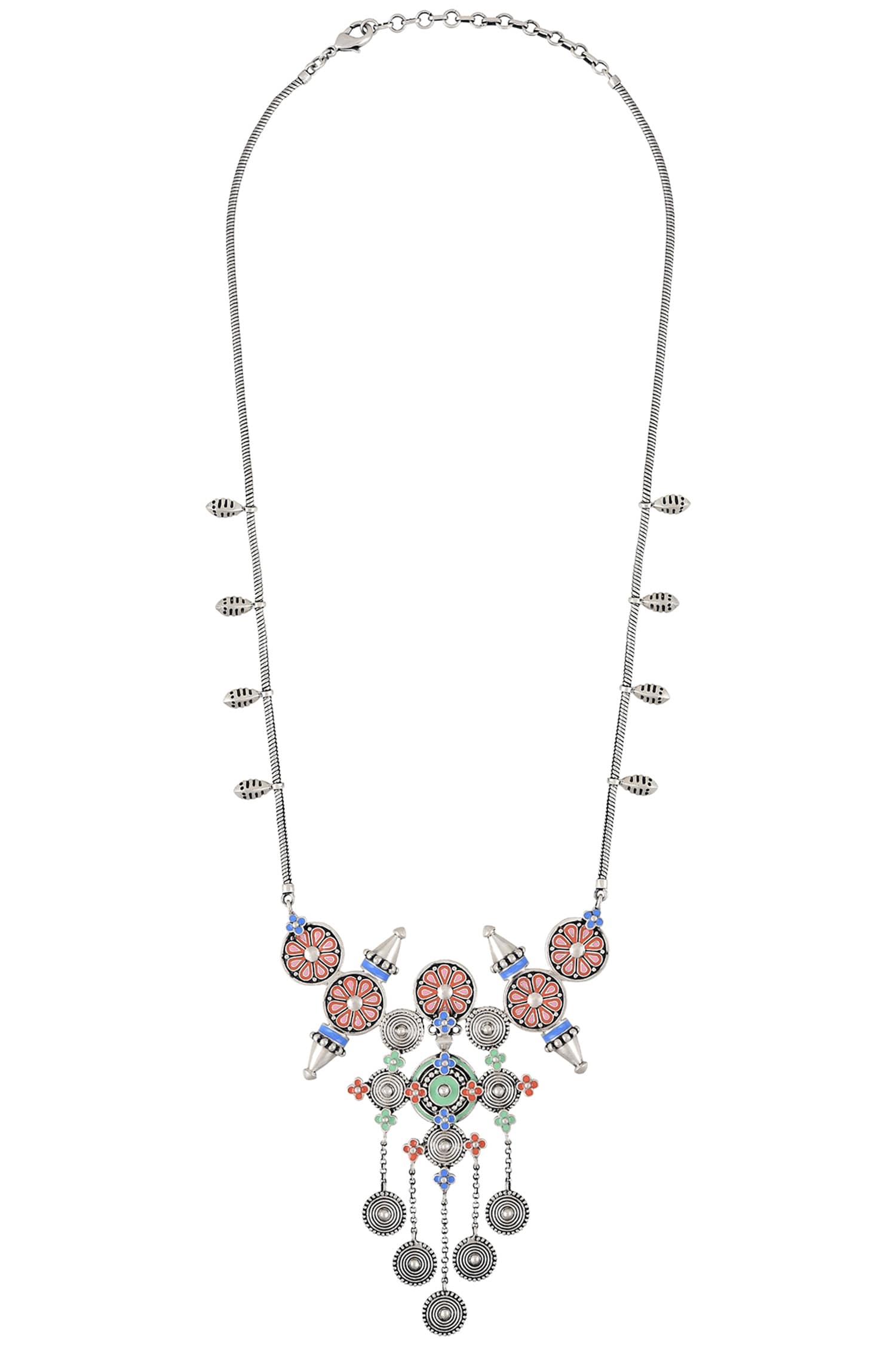 Multi Enamel Coin Necklace 