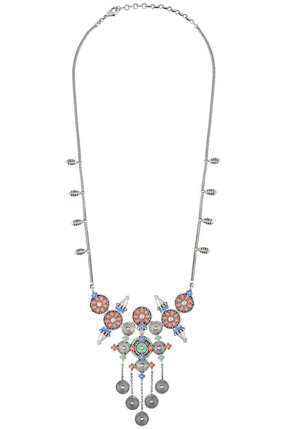 Multi Enamel Coin Necklace 