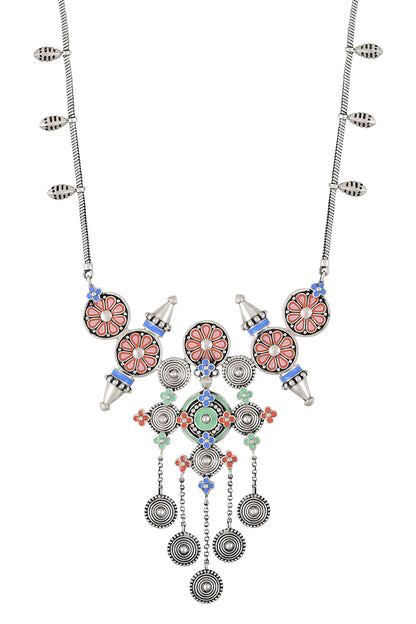 Multi Enamel Coin Necklace 