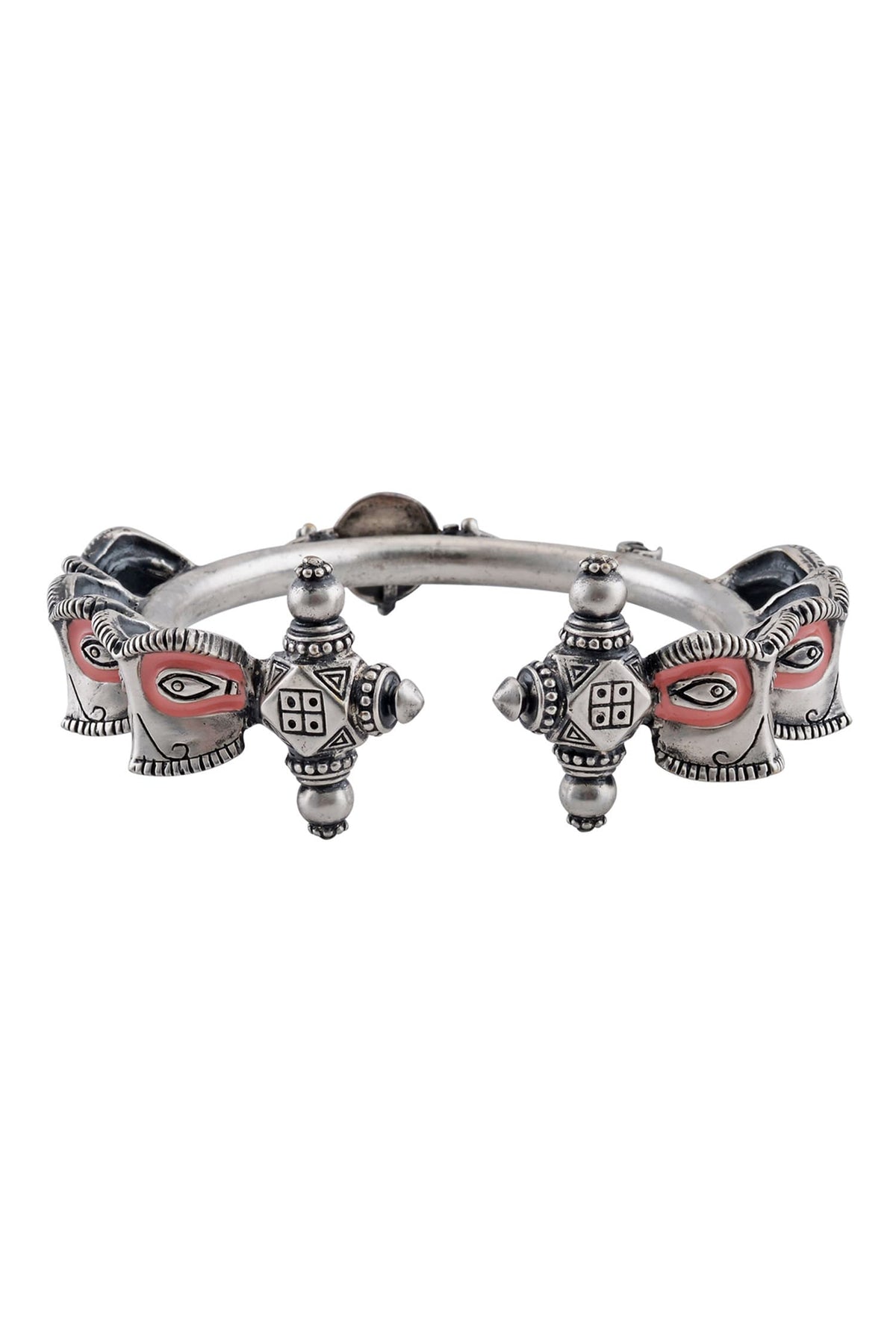 Oxidised Silver Enamel Makra Armlet 
