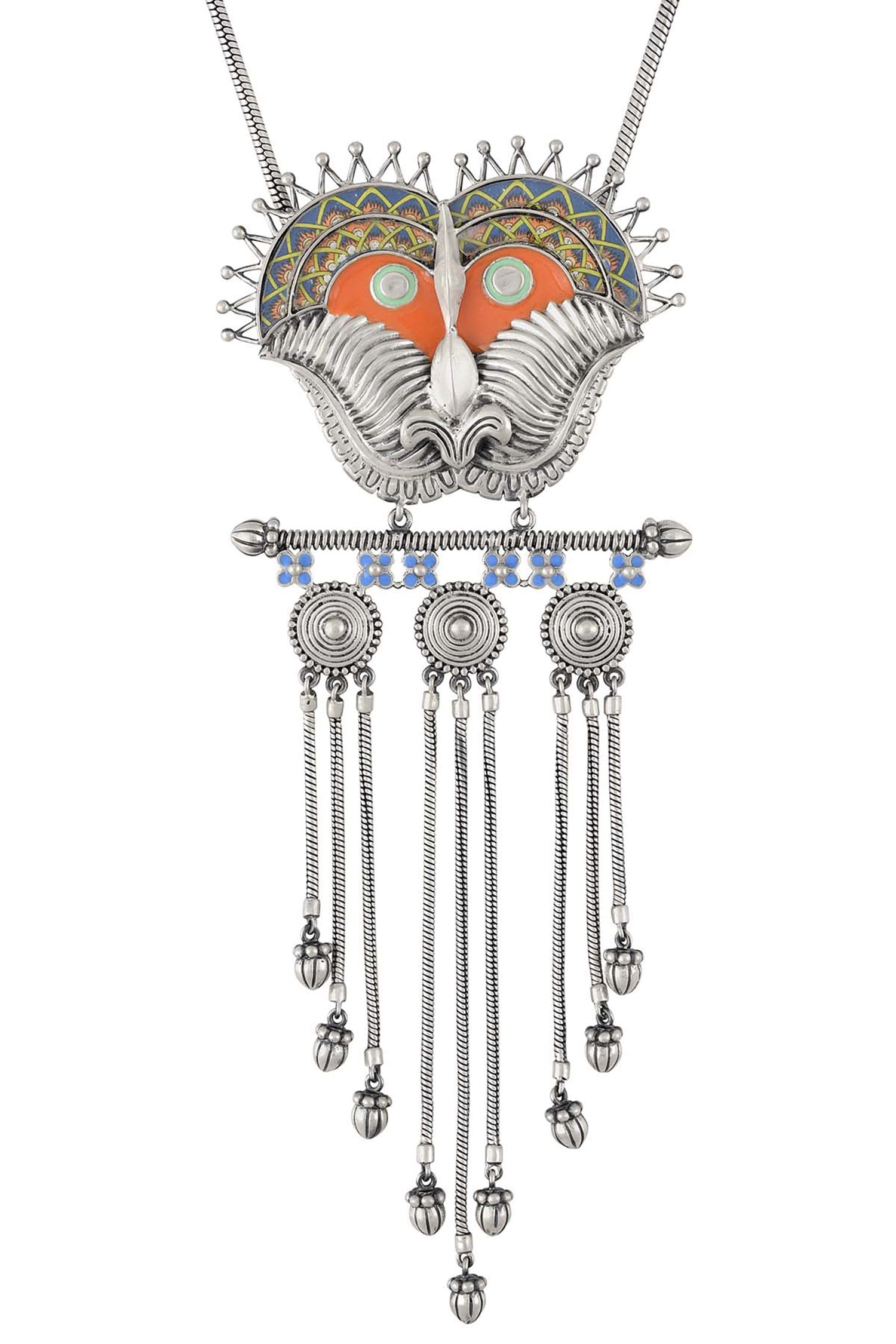 Kirti Mukha Coin Tassel Necklace 