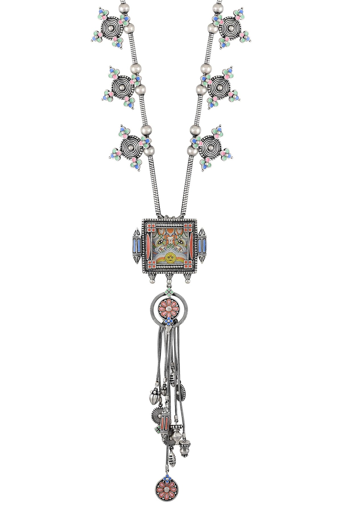 Hand Painted Taveez Charm Necklace 