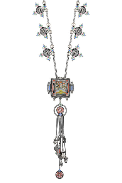 Hand Painted Taveez Charm Necklace 