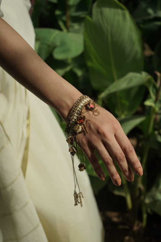 Handcrafted Flower Drop Bracelet 