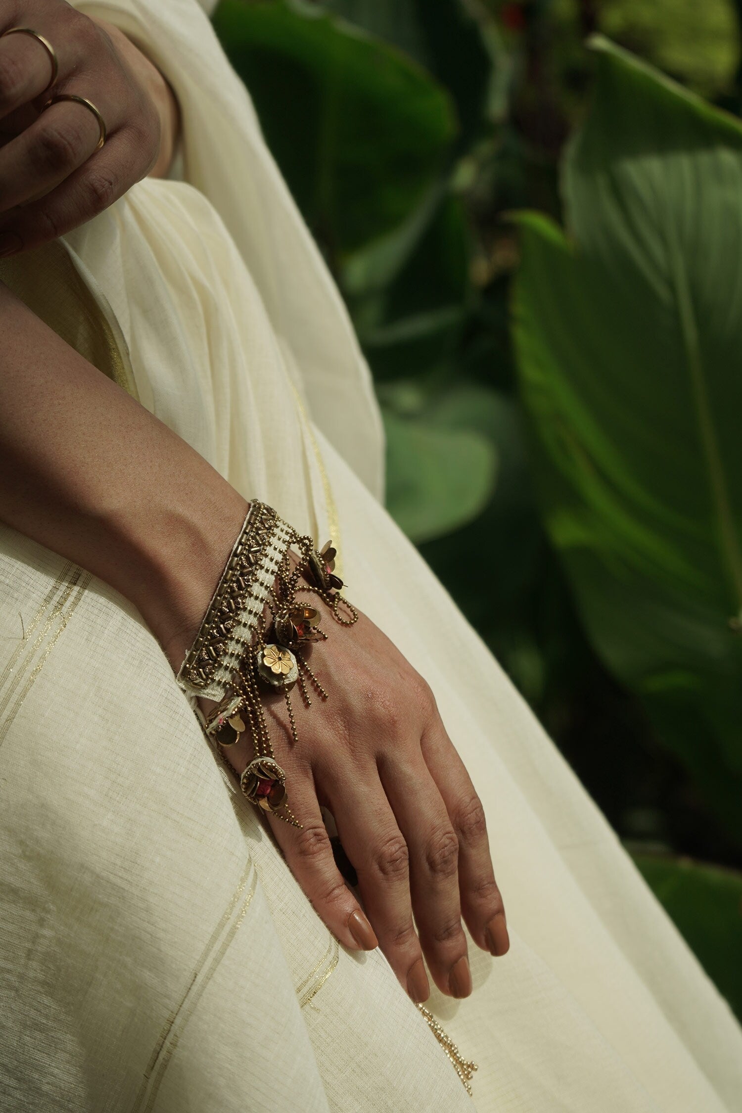 Handcrafted Flower Drop Bracelet 