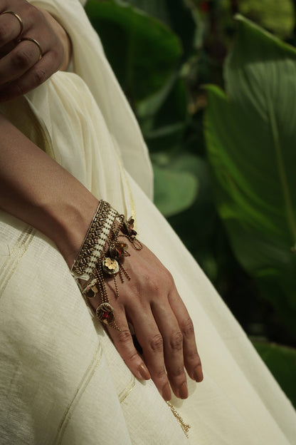 Handcrafted Flower Drop Bracelet 