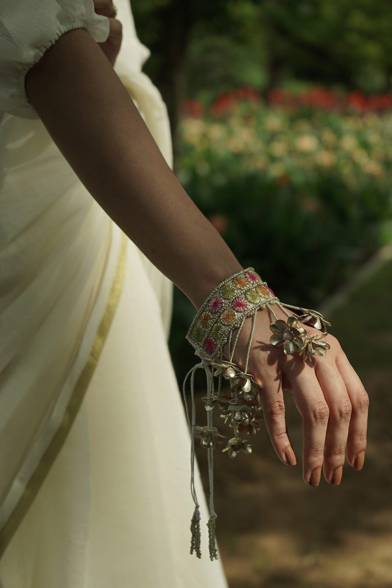 Multicolor Floral Embroidered Bracelet 