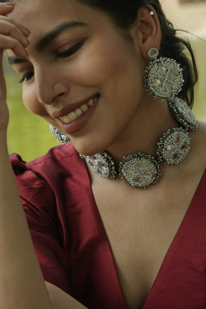 Handcrafted Mirror Work Earrings 