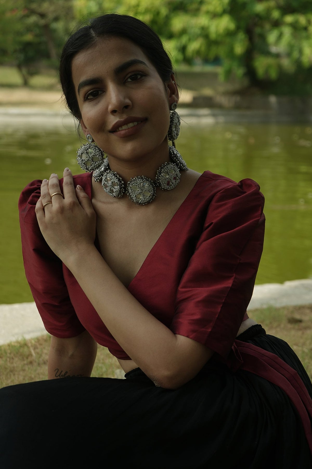 Handcrafted Mirror Work Choker 
