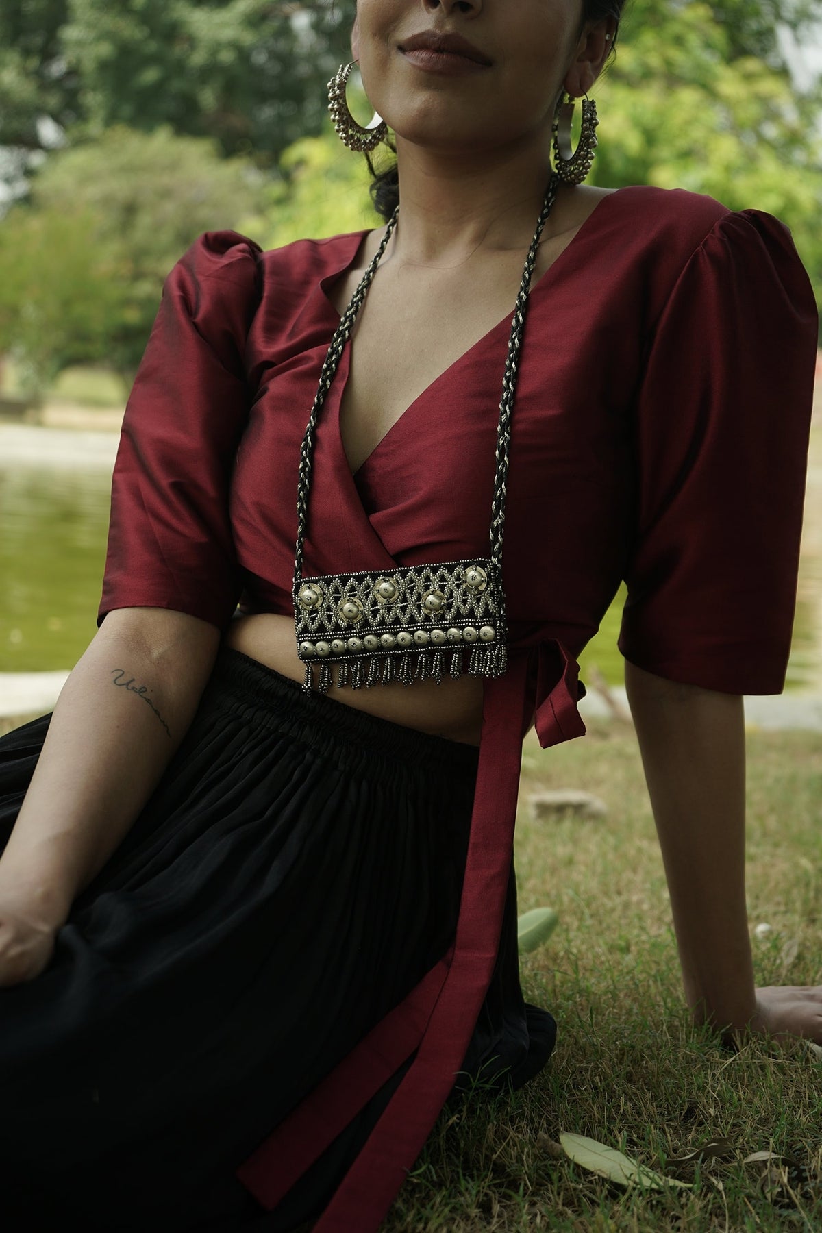 Handcrafted Long Pendant Necklace 