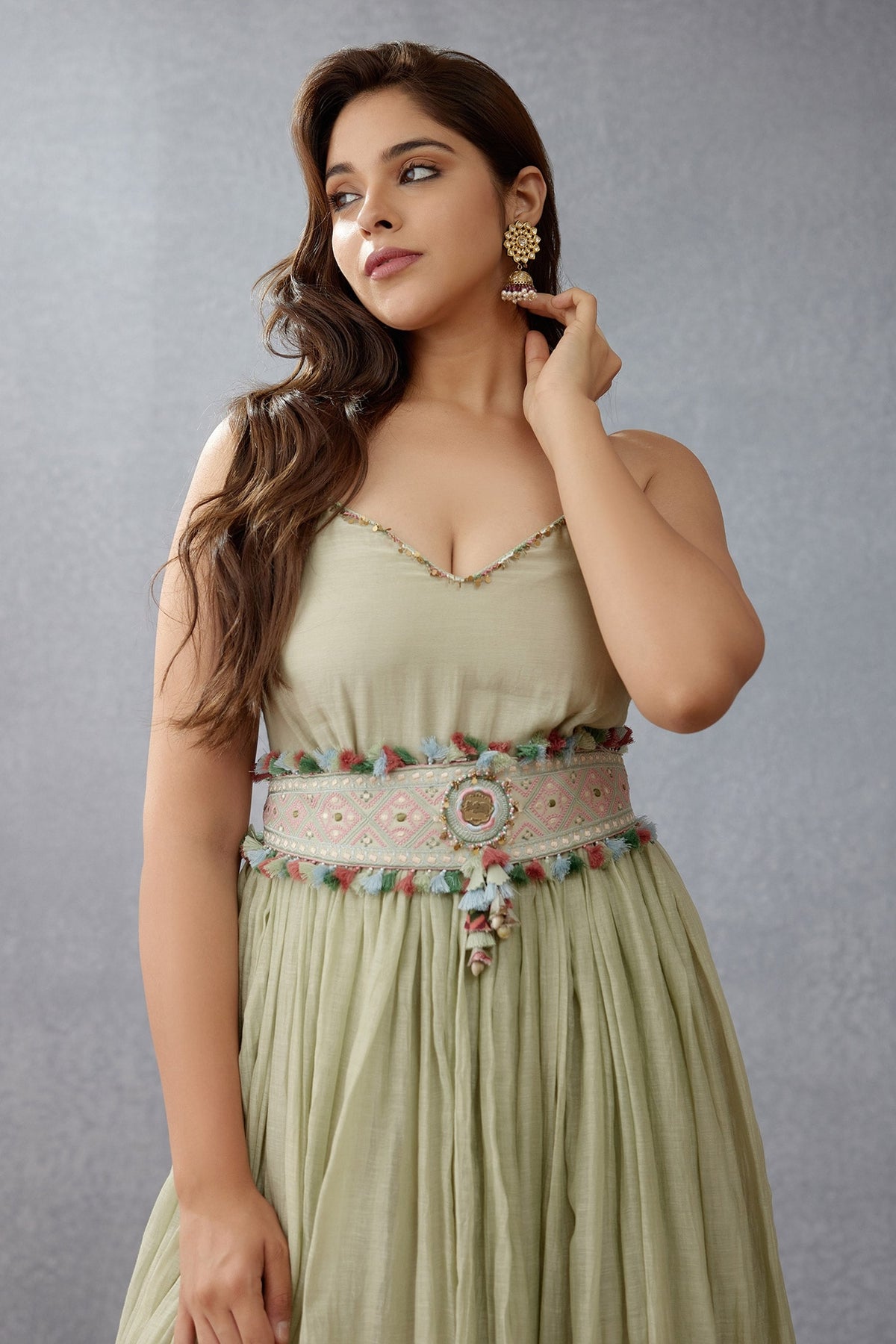 Embroidered Kamarbandh with Tassels 