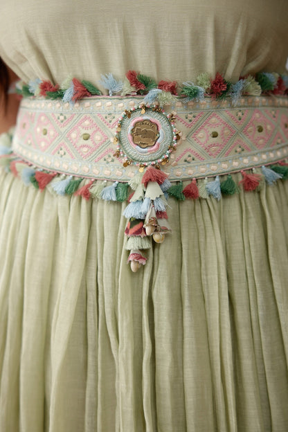 Embroidered Kamarbandh with Tassels 