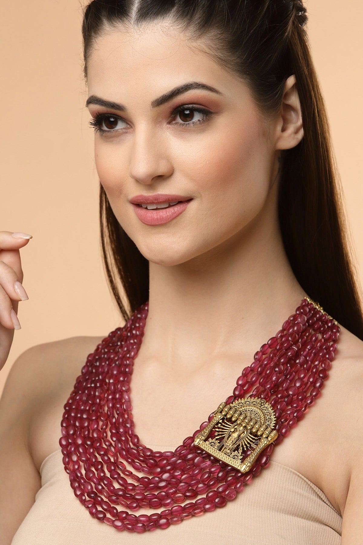 Stone Embellished Layered Necklace 