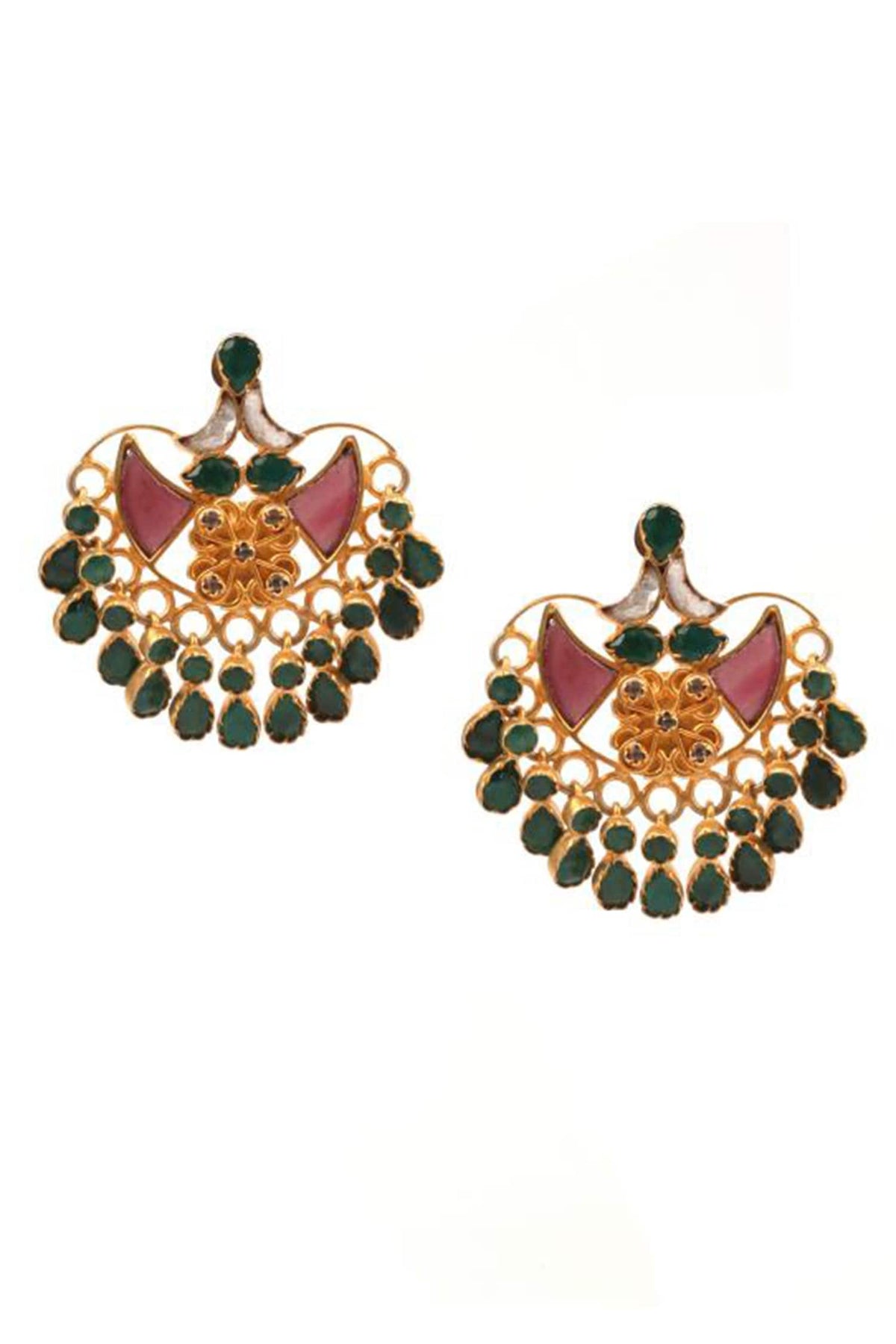 Stone Embellished Drop Earrings 