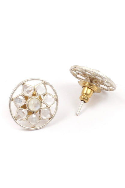 Stone Floral Stud Earrings 