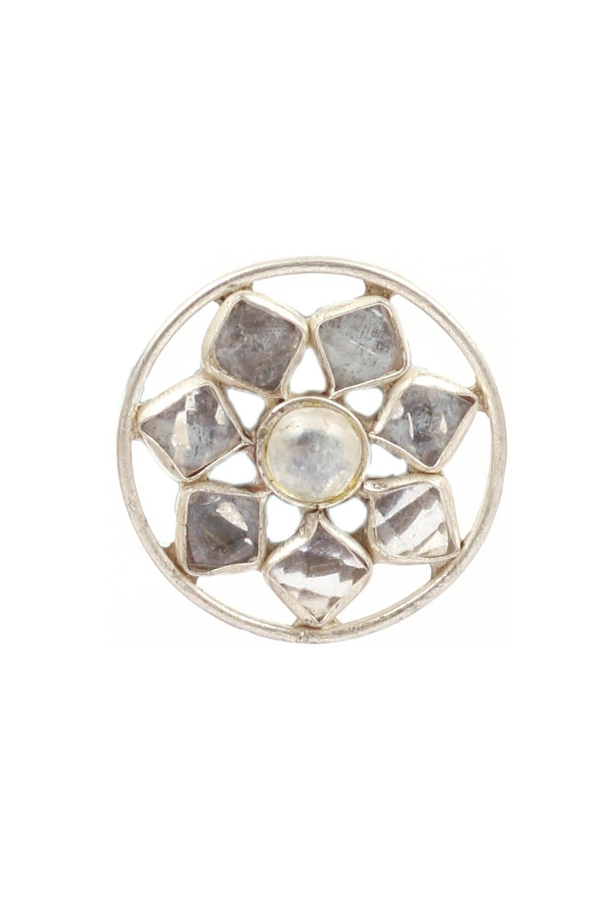 Stone Floral Stud Earrings 