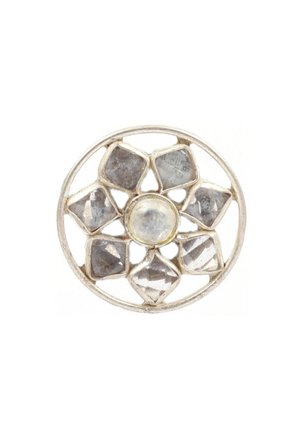Stone Floral Stud Earrings 
