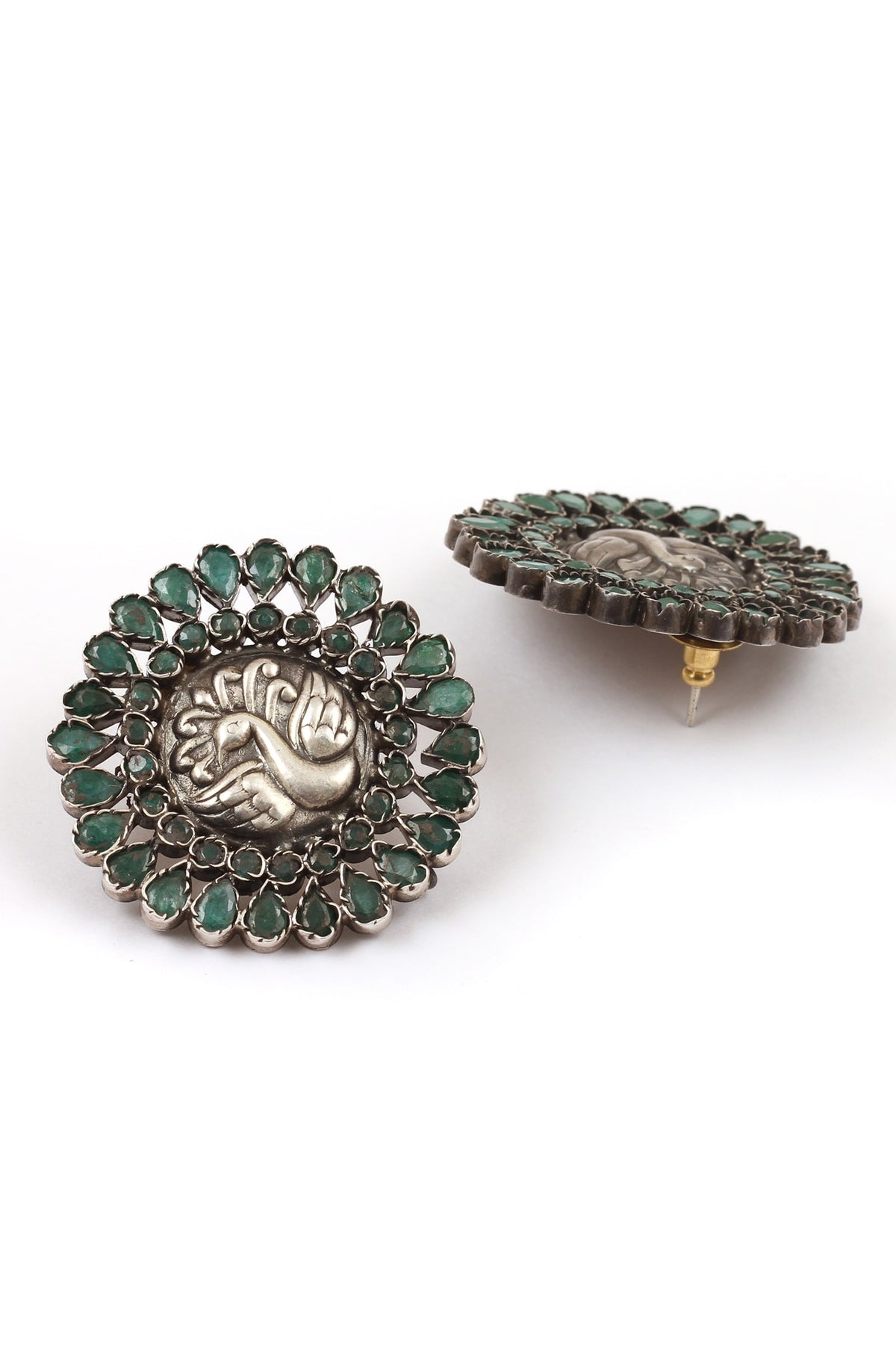 Peacock Stone Embellished Earrings 