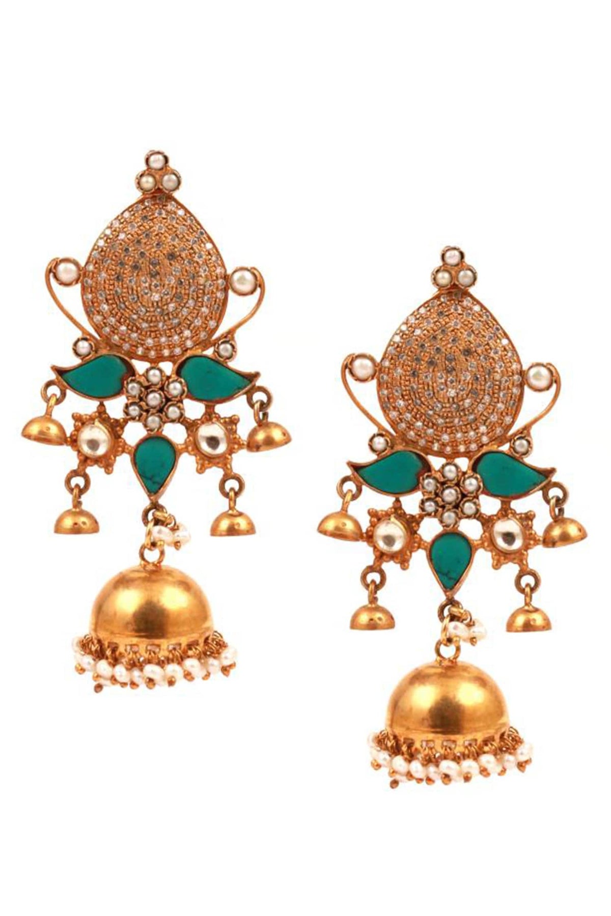 Stone Embellished Jhumkas 