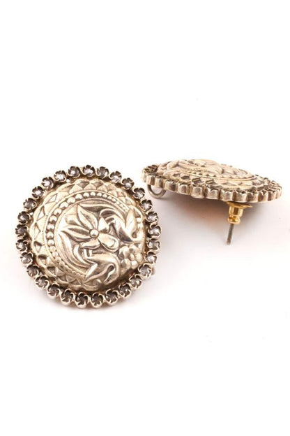 Floral Carved Ear Stud 