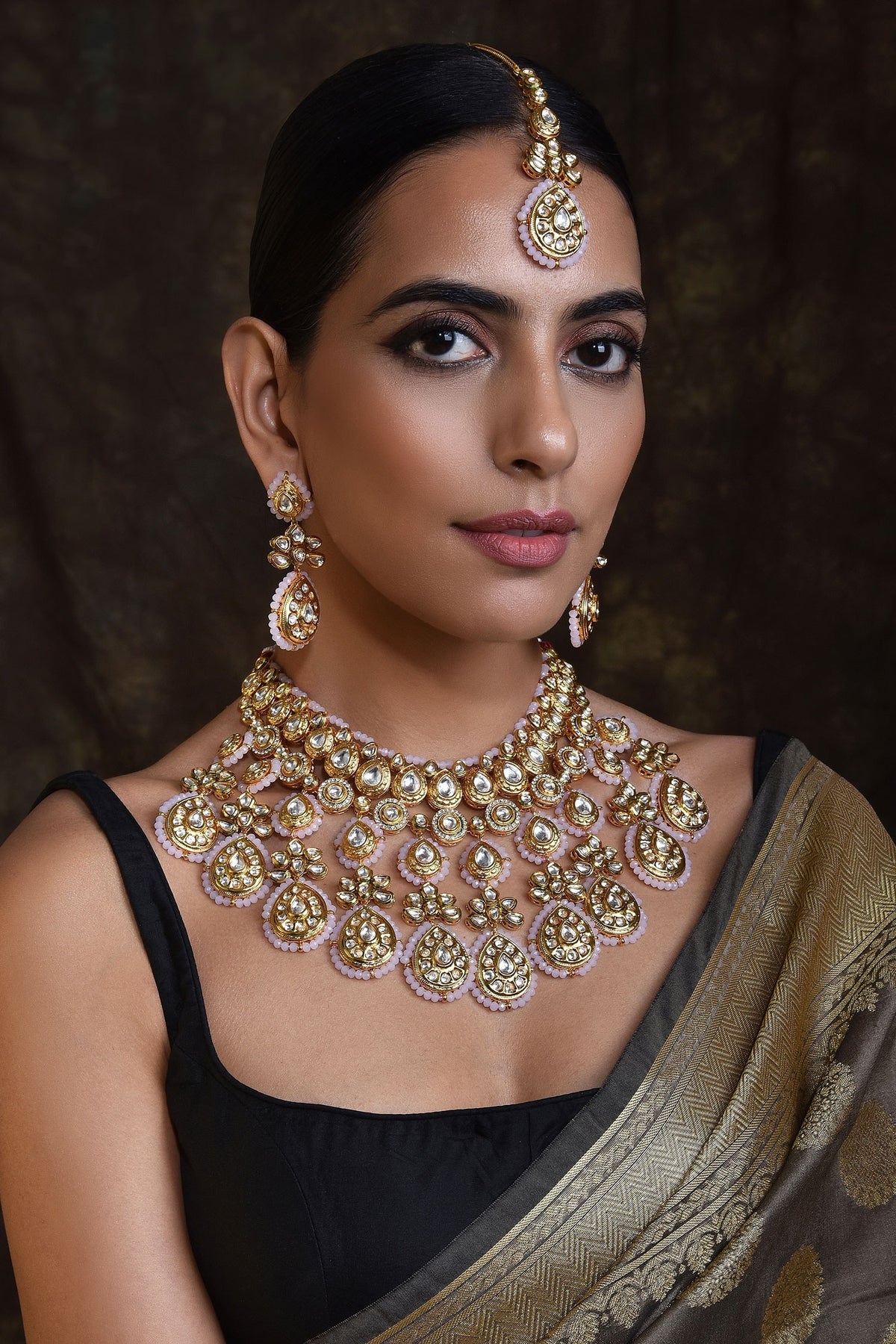 Kundan Embellished Necklace Set 