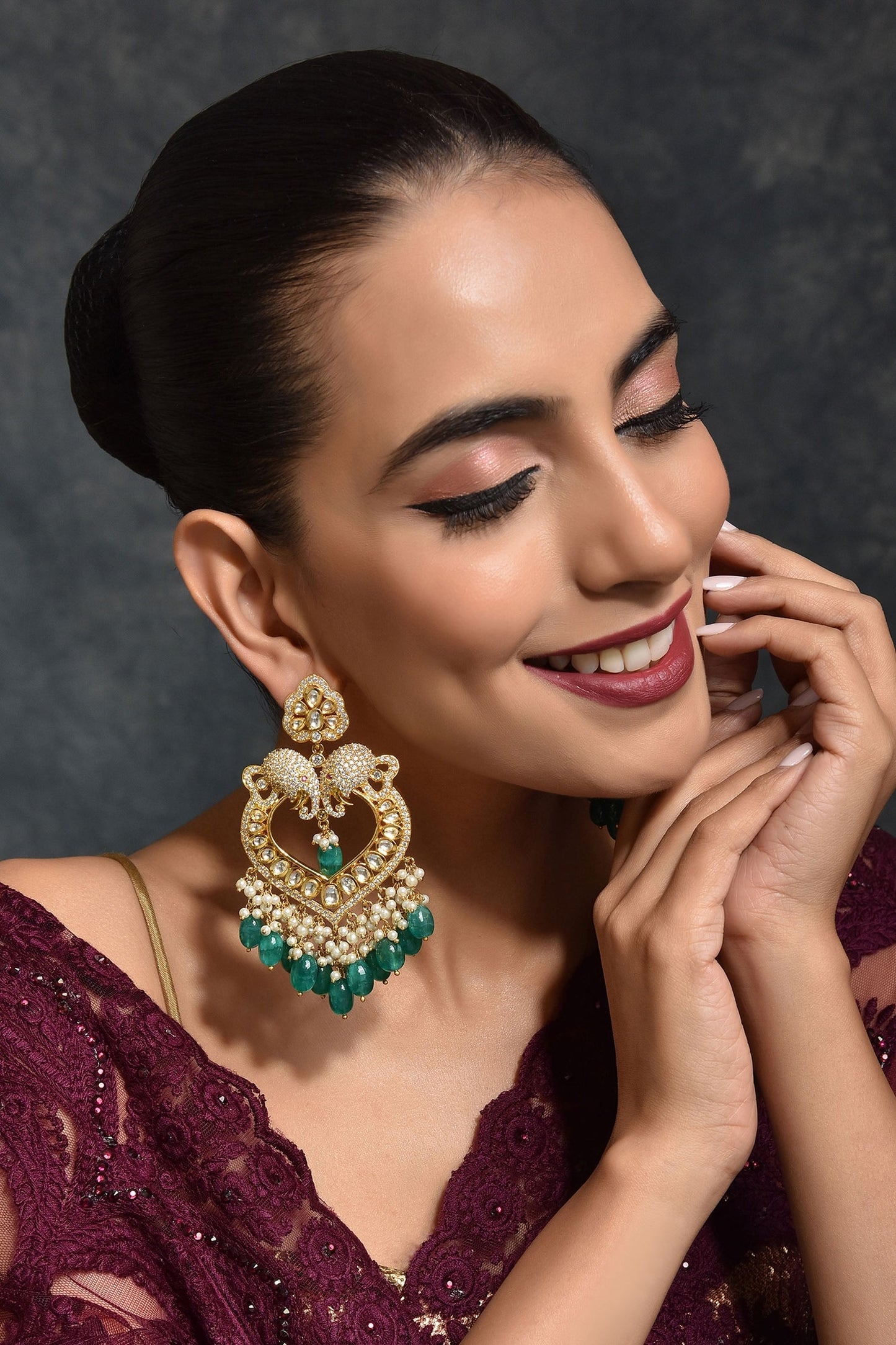 Heart Shape Dangler Earrings 