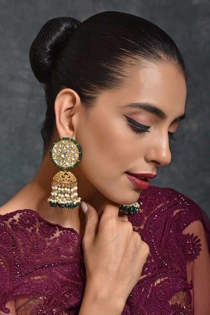 Kundan Embellished Jhumkis 