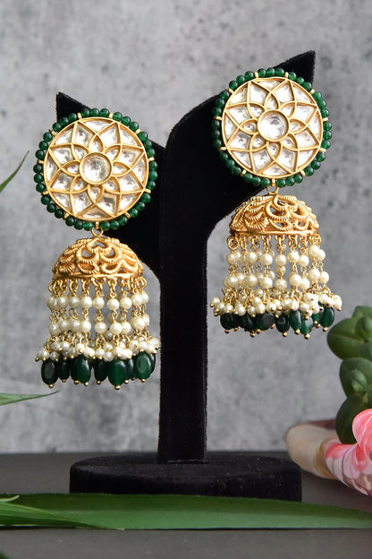 Kundan Embellished Jhumkis 